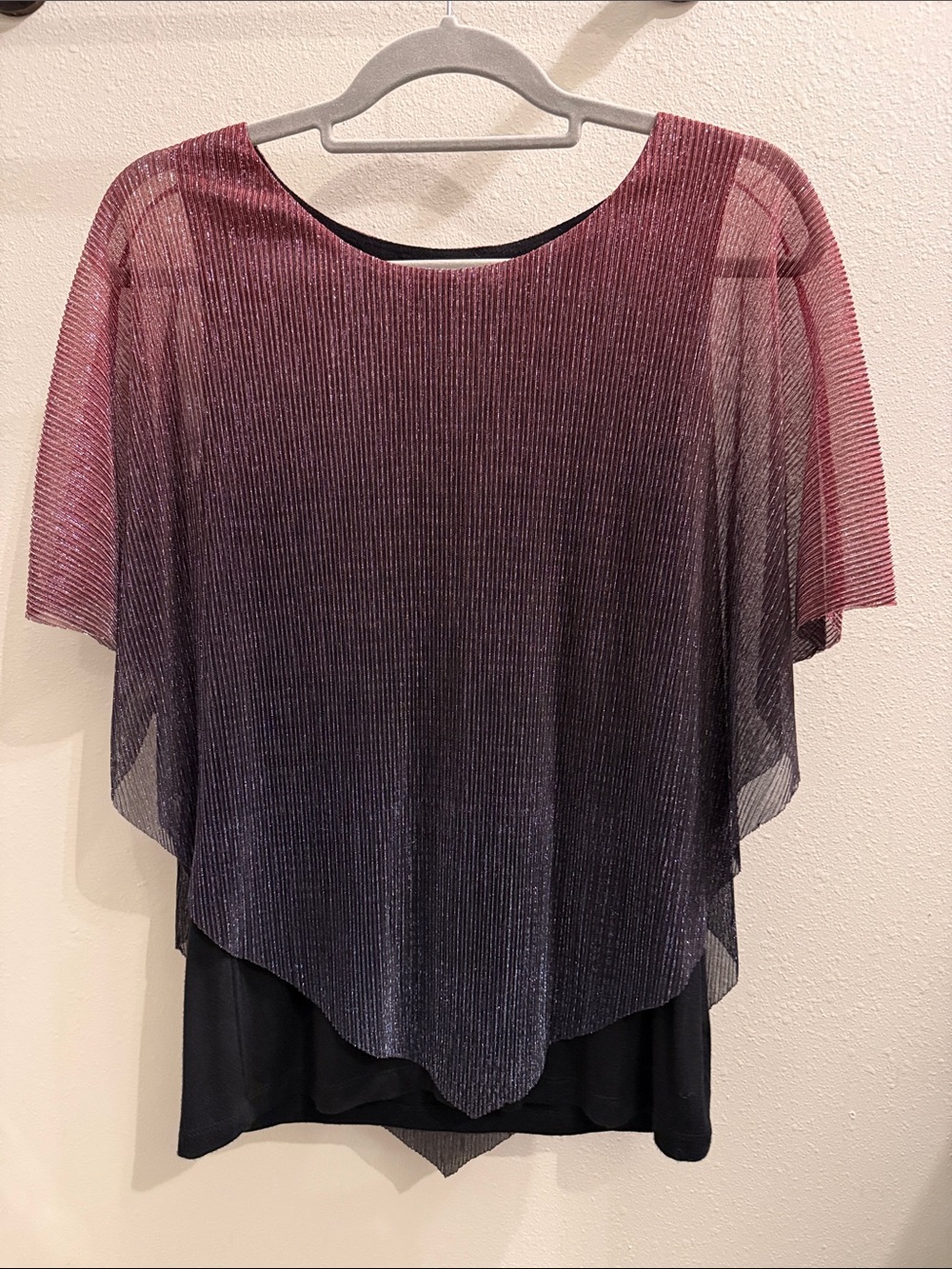 AGB Black Dressy Top with Subtle Sheen